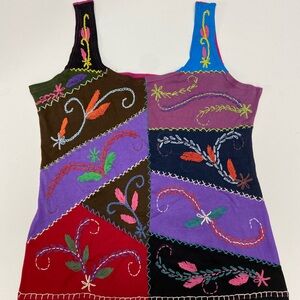 Gypsy Rose vintage floral embroidered tank top